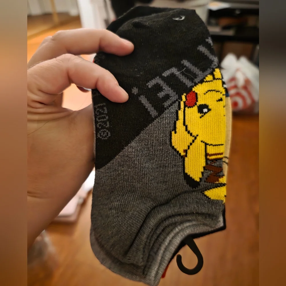 Pokemon Gray and Black ANY AGE Socks Set